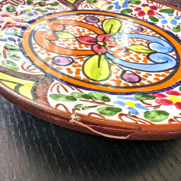 Vintage Spanish Andalusian Style Hand-Painted Ceramic Plate - 5.5 Inches - Picture 4 of 6